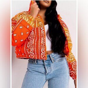 AZALEA WANG PAISLEY MIDTOWN PUFFER Jacket XL